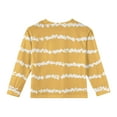 thumbnail image 3 of LTTVQM Girls Fall Shirts 11-12 Long Sleeve Casual Striped Print T Shirts with Pocket Loose Fit Crew Neck Tunic Tops Trendy Outfit Yellow 11-12 Years, 3 of 4