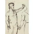 thumbnail image 3 of Benjamin Robert Haydon 14x18 Black Modern Framed Museum Art Print Titled - Study of a Man with Outstreched Arm, 3 of 5