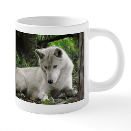 

CafePress - Curious Wolf - 20 Oz White Ceramic Mega Mug