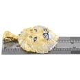 thumbnail image 5 of Solid 10K Yellow Gold Genuine Diamond Lion Face Texture Pendant 2" Charm 0.03 CT, 5 of 6