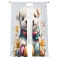 thumbnail image 2 of Sheer Curtain Panels Cute Dog Rod Pocket Voile Window Curtains Easter Eggs Flower Window Treatments Ligh Filtering Privacy Curtain Drapes for Bedroom Living Room 2 Panel Set 108 Inch Length, 2 of 9