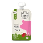 Serenity Kids Stage 2 Baby Food Pouch Free Range Pork & Apple with Organic Carrots & Sage - 3.5oz