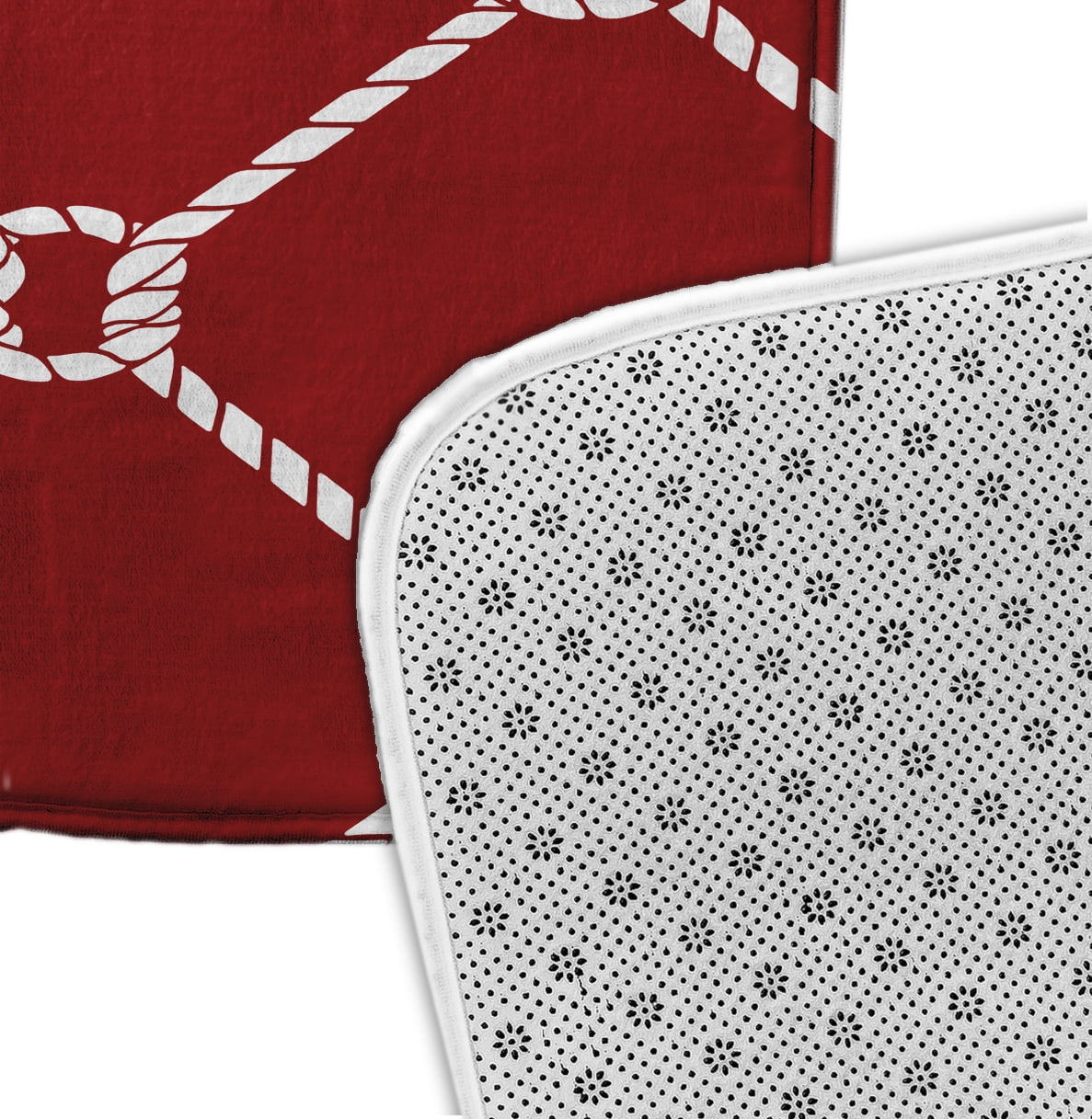 Simply Daisy 24" x 17" Plush Microfiber Red Ahoy! Bath Mat