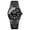 black, variant on Men's Fluted Bezel Stainless Steel Watch: Date Magnifier Luminous Dial for Business, Daily, Gift