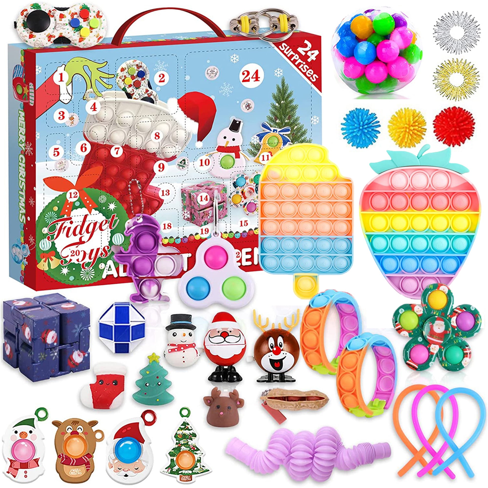 Buy 32pcs Fidget Advent Calendars 2021 Pop On It Advent Calendars 