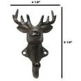 thumbnail image 2 of Pack Of 2 Cast Iron Rustic Elk Deer Head With Antlers Wall Coat Hook Sculptures, 2 of 9