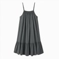 thumbnail image 5 of Women Summer Spaghetti Strap Swing Mini Dress Casual Ruffle Hem Loose Cami Dress, 5 of 6