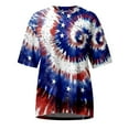 thumbnail image 5 of USSUMA Women Tops Dressy Casual Women's Summer Round Neck Tee Tops Independence Day Printed T-Shirts Casual Short Sleeve Tunic Tops Blouse Tops Female Tops, 5 of 6