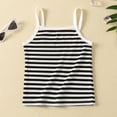 thumbnail image 2 of FAIWAD Kids Girl Summer Tank Tops Sleeveless Striped Spaghetti Strap Ribbed Knit Camisole Going Out Crop Top, 2 of 3