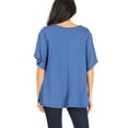 thumbnail image 3 of Women's Casual Solid Short Sleeve Flowy Stretch Comfy Loose Fit Tunic T-Shirt Top, 3 of 4