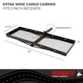 thumbnail image 3 of Husky Towing Trailer Hitch Cargo Carrier 81148 Mounts In 2 Inch Receiver; 500 Pound Capacity; 60 Inch x 23-1/2 Inch x 3 Inch; Mesh; Non-Folding, 3 of 3