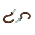 thumbnail image 2 of Unique Bargains 1 Inch Plastic Coated Screw-in Open Cup Ceiling Hooks Hangers Brown 25pcs, 2 of 2