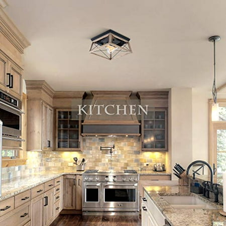Retro Industrial Rectangle Flush Mount Ceiling Light Fixture With Wood Shade For Hallway Entryway Passway Dining Room Bedroom Balcony Living Two Canada - Flush Mount Ceiling Light Entryway Retro Industrial Rectangle Flush Mount Ceiling Light Fixture With Wood Shade For Hallway Entryway Passway Dining Room Bedroom Balcony Living Two Canada - Flush Mount Ceiling Light Entryway