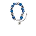 thumbnail image 2 of Delight Jewelry Silvertone Disc 1/2'' Number - 5 - Blue Paw Print Bead Bracelet, 7"+2", 2 of 4