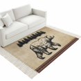 thumbnail image 4 of Brown Black Bear Washable Area Rug 3'x5', Farmhouse Cabin Forest Vintage Woven Cotton Tassels Kitchen Rugs, Non Slip Indoor Door Mat Throw Carpet for Entryway Living Room Nursery Laundry Room, 4 of 9