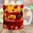 thumbnail image 1 of Fiudx Taza de Máquina de Coser Floral, Divertida Taza de Café, Regalo para Amantes de La Costura, Taza Decorativa para El Hogar, La Oficina, La Cocina, Apta para Microondas y Lavavajillas, Cerámica d, 1 of 5