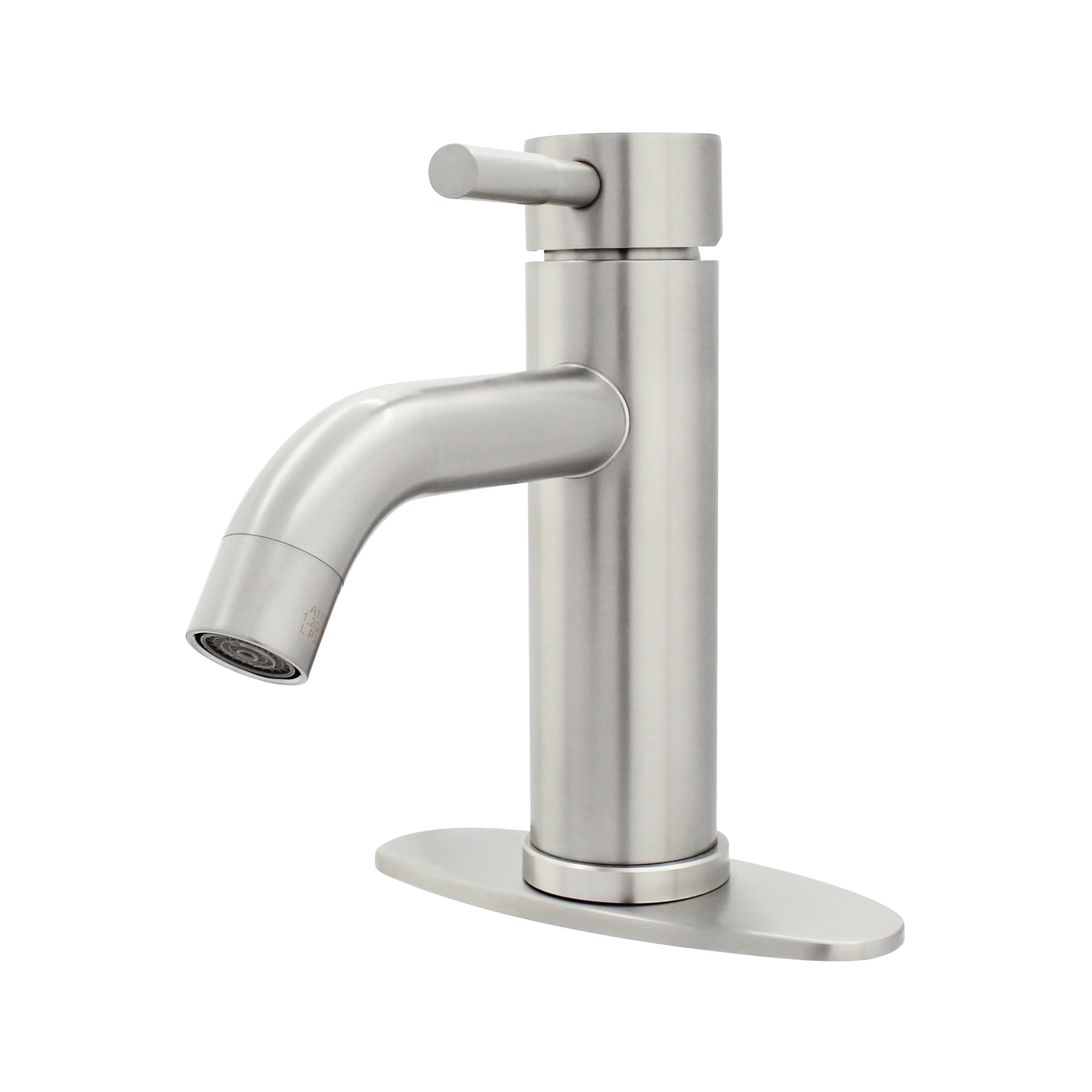(2 pack) Better Homes & Gardens Elmont Single Handle Bathroom Faucet, Satin Nickel, Includes Push Pop-Up Drain