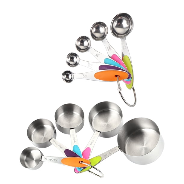 Juego de 10 tazas y cucharas medidoras yeacher acero inoxidable