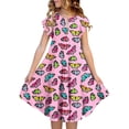 thumbnail image 6 of Rggeeun Toddler Girls Dresses Casual Party Flutter Sleeve Colorful Print Tiered Dress For Kids Comfortable Stretchy Waist Spring Summer Fall Dresses Cozy O-Neck Sundress, 6 of 6