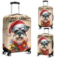 thumbnail image 2 of Merry Christmas Santa Schnauzer Scarf Twinkling Lights Xmas Holiday Travel Luggage Cover Miniature Schnauzer Dog Lover Suitcase Dust Protective Decor - 00022, 2 of 5