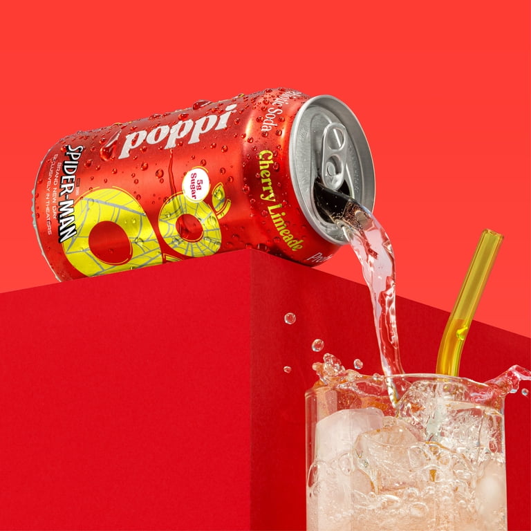 poppi, Prebiotic Soda, Cherry Limeade 12 fl oz, 4 Pack Cans