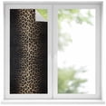 thumbnail image 2 of Leopard Print Window Privacy Film, Chic Abstract Black Brown Animals Texture Static Cling UV Sun Blocking Tint Film Heat Control Windows Films for Bedroom Bathroom, Window Stickers 17.7"x39.3", 2 of 8