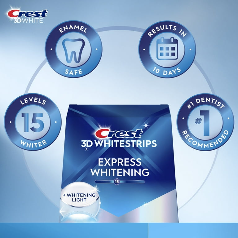 ホワイトニング Crest 3D Whitestrips with Light Crest 3D Whitestrips Supreme Bright, Teeth Whitening Strips