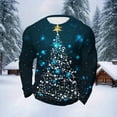 thumbnail image 2 of Bzhegqhd Mens Sweatshirts Christmas Print Waffle Knit Long Sleeve Shirt Holiday theme Round Neck Casual Top Festive Graphic Pullover Soft Breathable Tee, 2 of 4
