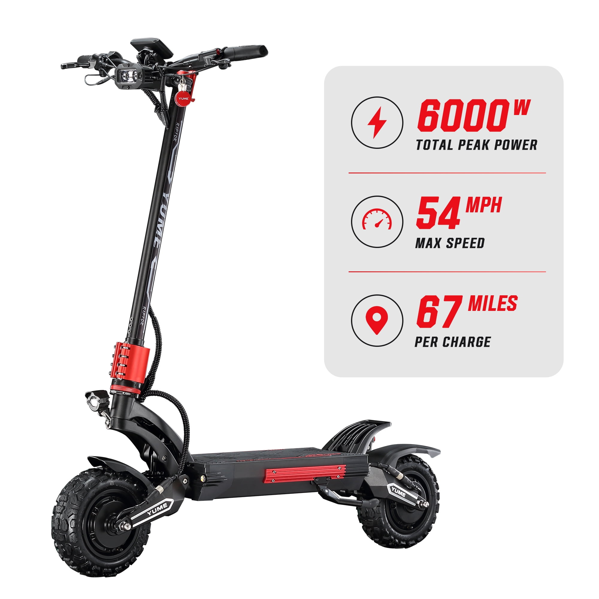 YUME Y11+ Scooter with Dual Motors 6000W, Max Speed 50 mph, 50