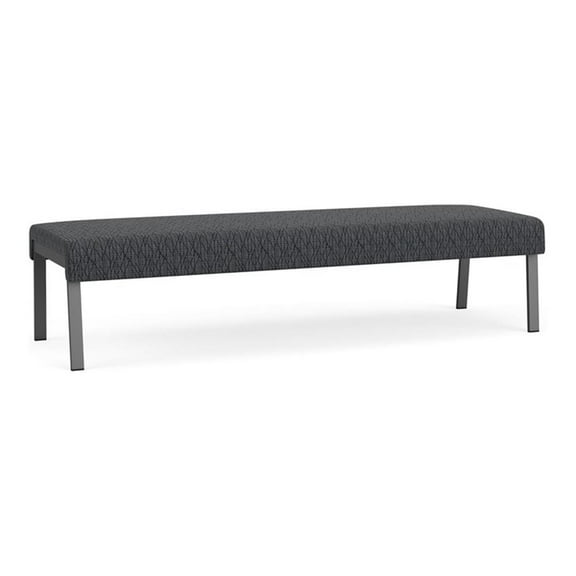 Waterfall Reception Waiting Room 3-Seat Bench / Charcoal Steel / Dark Gray