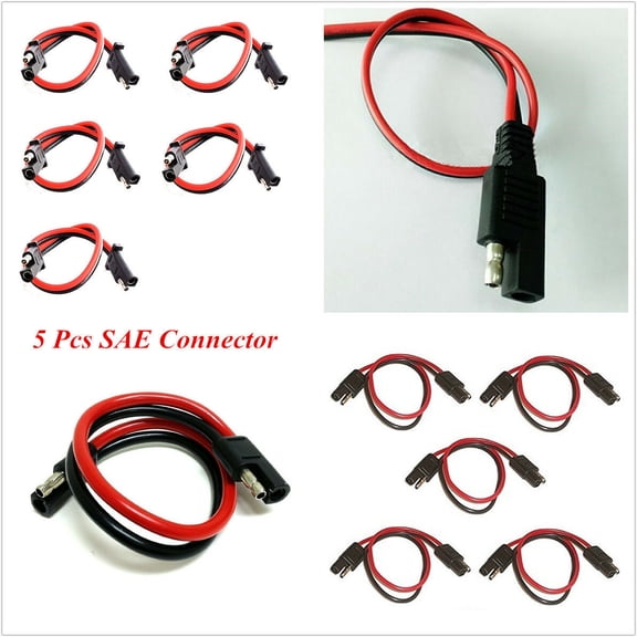 Furulu 5Pcs 18 Gauge 2 Pin Quick Disconnect Wire Harness - SAE Connectors For Car Auto