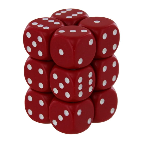 DND Dice Set-Chessex D&D Dice-12mm Opaque Red and White Plastic Polyhedral Dice Set-Dungeons and Dragons Dice Includes 12Dice - D6