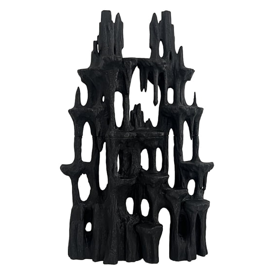 Ruanlalo Aquarium Mountain View Stone Artificial Rock Formation Mountain Ornament Fish Tank Rockery Landscape Betta Hideout Cave for Small Fish Shrimp