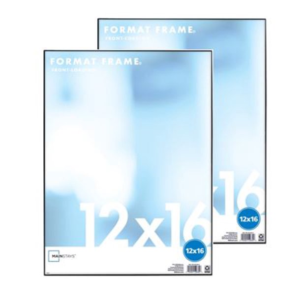 Mainstays 12" x 16" Format Picture Frame, Black Finish, Set of 2