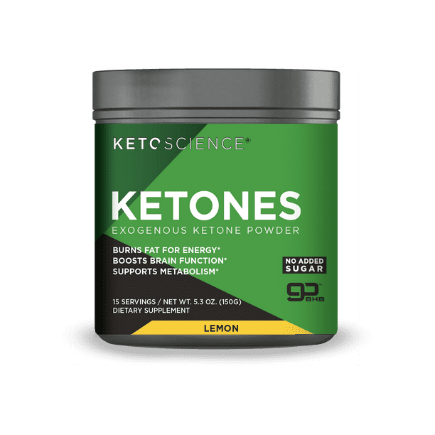 Keto Science Real Ketones Ketogenic Drink Mix Powder, Lemon, 5.3 Oz, 15 Servings