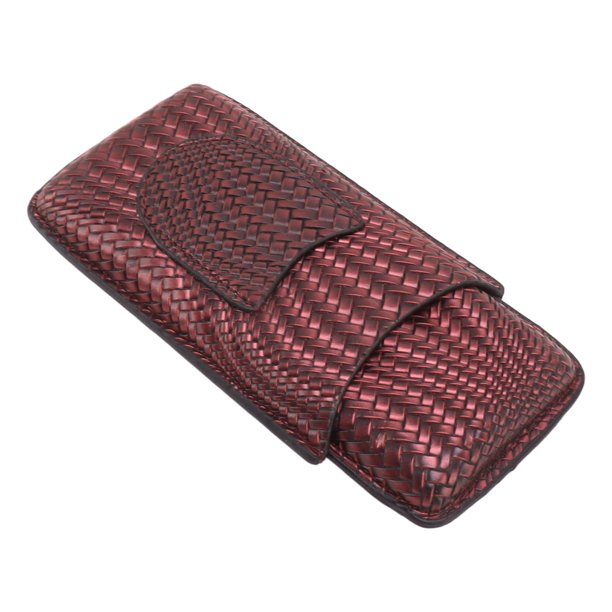 Estuche para cigarros de 3 dedos Estuche para cigarros de cuero portátil Transpirabilidad Patrón de tejido ligero Regalo para viajes de negocios ANGGREK Otros