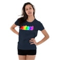 thumbnail image 4 of XOMG POP Neon Glow Rainbow Logo Women's Graphic T Shirt Tees Brisco Brands L, 4 of 5