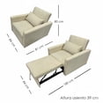 thumbnail image 2 of Ilios Innova | Sofá Cama Individual Reclinable y Convertible, Sillón 2 en 1 de Lino Beige con Reposapiés Desplegable, Diseño Moderno, 2 of 9
