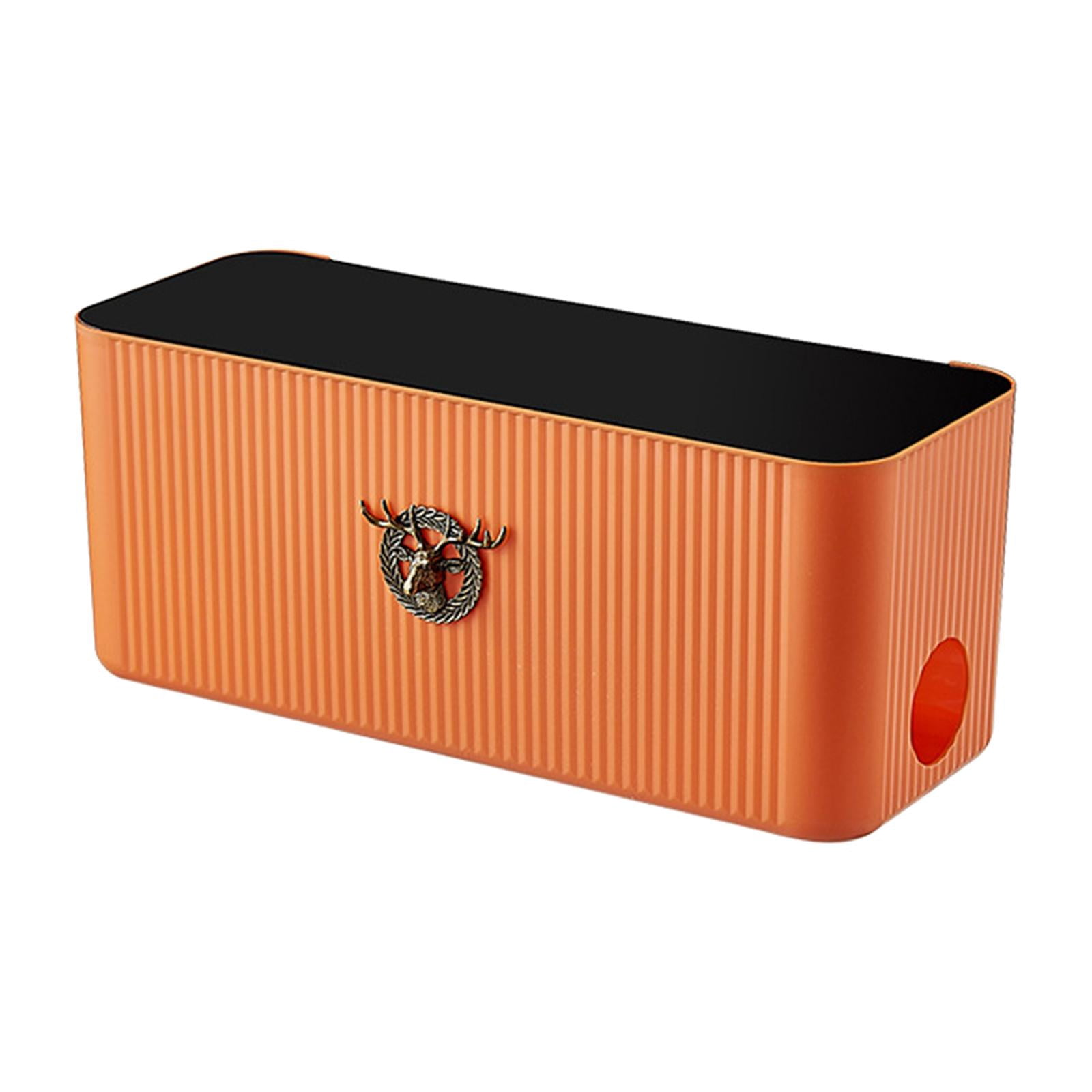Wzmzjy Cable Management Box Storage Cord Organizer Wires Keeper for Kitchen Dining Room Orange