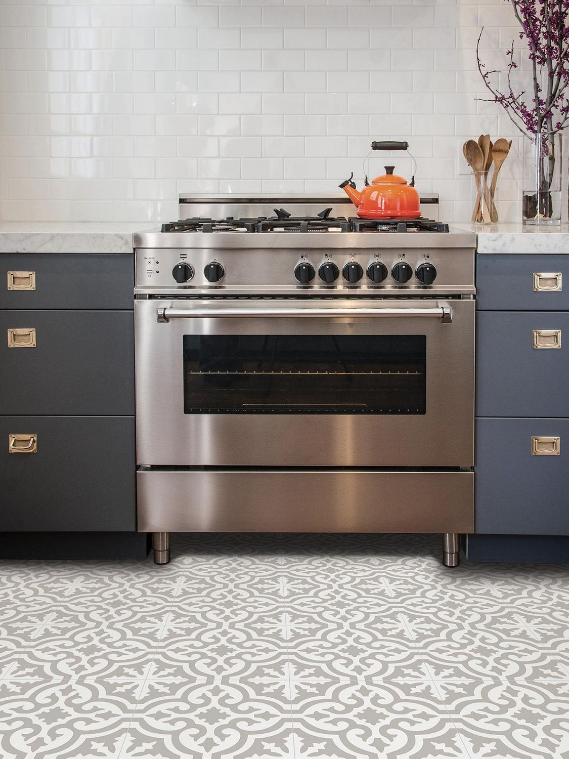 FloorPops Emilia Taupe Peel and Stick Floor Tiles Set of 20