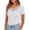 #116-White, variant on Slim Fit Short Sleeve Tops for Women Crew Neck Lace Rhinestone Embellished Casual Ribbed Knit T-Shirts for Summer Daily Wear