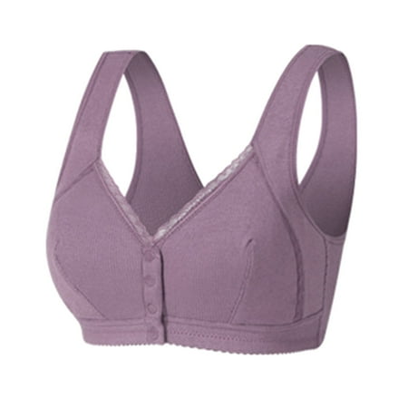 Ploknplq Bras for Women Push Up Bra Women s Comfortable Ring Yoga Sleep Tank Top Bra with Front Button Bra Bras for Women No Underwire