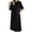 Dresses-1067Black, variant on Gamivast Women's Casual Midi Dress Round Neck 3/4 Sleeve Button Side Design Loose Fit Tunic Dress Pockets Daily Work Office Plain Shift Fashion Gowns