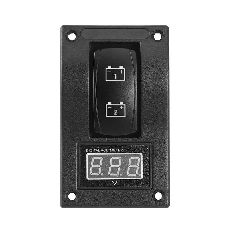 1224V LED Dual Voltmeter Digital Test Panel Rocker Switch for Car Motorcycle Marine Cockpits