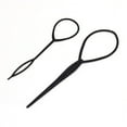 thumbnail image 4 of BESTONZON 2 Pcs Plastic Crochet Braids Pull Hair Needle Ponytail Pigtails Updo Styling Maker Hairstyle Tool Hairdressing Accessories (Black), 4 of 5