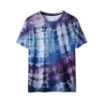 thumbnail image 4 of Odbmxy Tee Shirts for Women Plus Size Summer Tie-Dye Short Sleeve Women Tops Loose Retro Blue Leisure Sports Workout Tops, 4 of 9