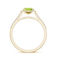 thumbnail image 3 of 925 Sterling Silver 1.50 CT Peridot Halo Ring, Moissanite Engagement Ring in Yellow Gold Plated| Oval August Birthstone Wedding Ring, Birthday, Anniversary, Wedding Jewelry, Ring Size 5, 3 of 4