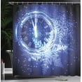 thumbnail image 4 of Ambesonne New Year Shower Curtain, Snowflakes Pattern, 69"Wx75"L, Blue, 4 of 5