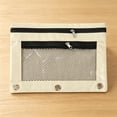 thumbnail image 4 of Under $1 Pencil Pouch for 3 Ring Binder, Durable Cloth Pencil Case with Double Zipper Clear Mesh Window and Dual Compartments, Organizer for Office Supplies and Daily Use (Beige), 4 of 5