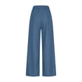 thumbnail image 4 of felwors Women's High Waisted Wide Leg Jeans Elastic Waist Drawstring Pull On Denim-Like Pants with Pockets Stretchy Casual Trousers (Blue, S), 4 of 8